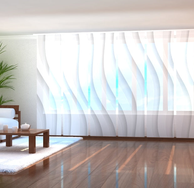 Tiptophomedecor Set of 6 Panel Blinds Lovely White Waves