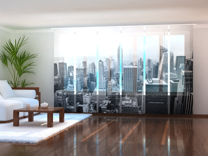 Tiptophomedecor Set of 6 Panel Blinds New York in Black and White