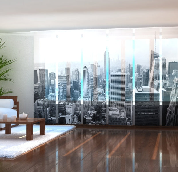 Tiptophomedecor Set of 6 Panel Blinds New York in Black and White