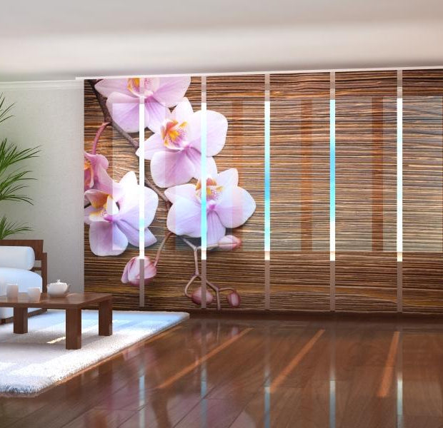 Tiptophomedecor Set of 6 Panel Blinds Orchid and Tree