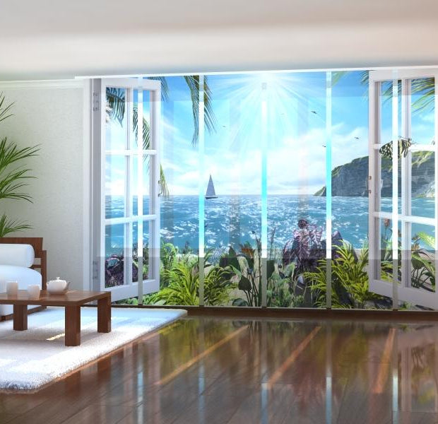 Tiptophomedecor Set of 6 Panel Blinds Sea Breeze