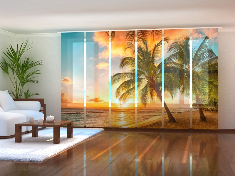 Tiptophomedecor Set of 6 Panel Blinds Tropical Coast