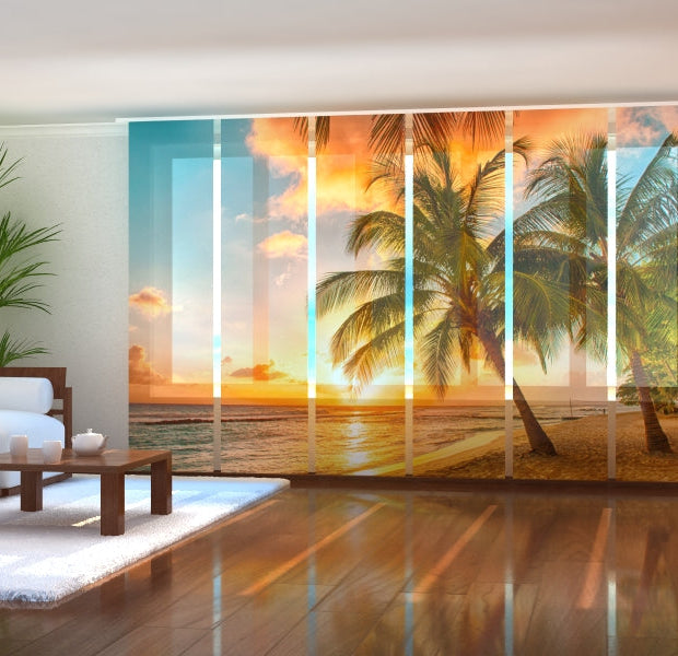 Tiptophomedecor Set of 6 Panel Blinds Tropical Coast
