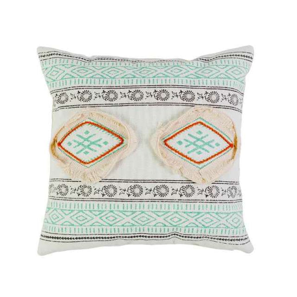 Boho Throw Pillow Cover, Pastel Bohemian Pillow With Tassels