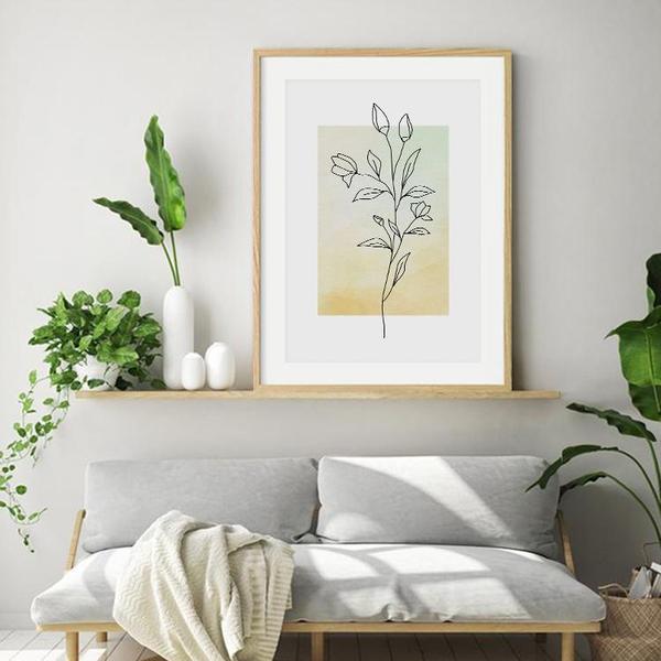Soft Aesthetic Botanical Line Art Prints