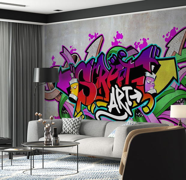 Peel & Stick Street Art Wall Mural - Airbrush Graffiti - Removable Wall Decals