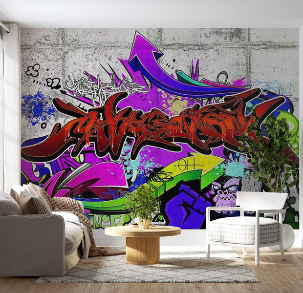 Peel & Stick Street Art Wall Mural - City Style Graffiti - Removable Wall Decals