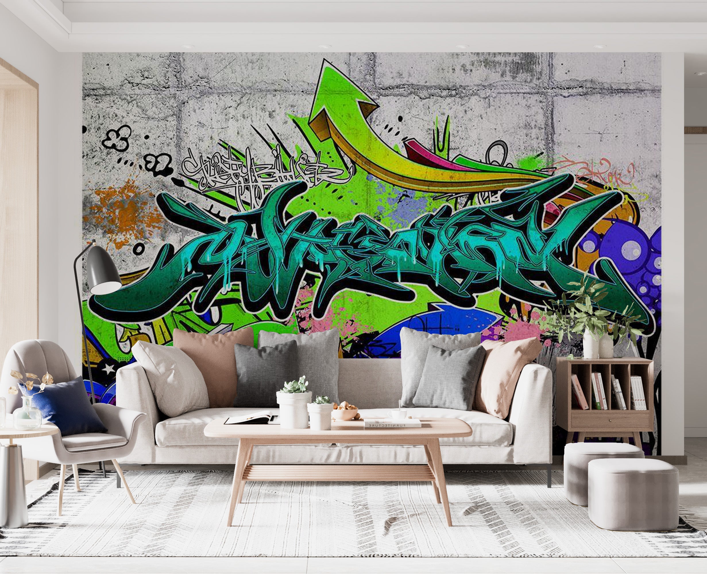 Peel & Stick Street Art Wall Mural - City Wall Graffiti - Removable Wall Decals