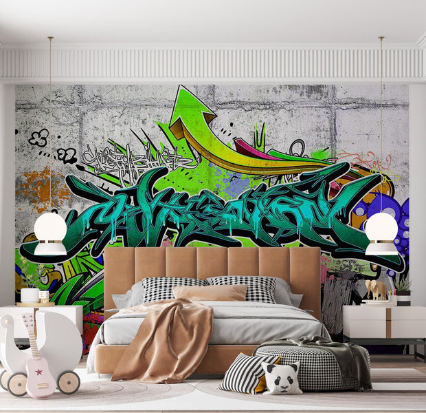 Peel & Stick Street Art Wall Mural - City Wall Graffiti - Removable Wall Decals