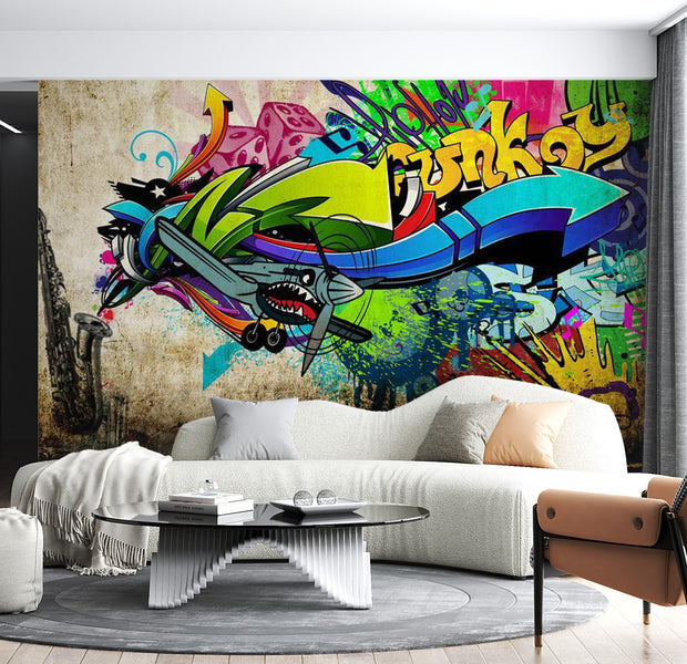 Peel & Stick Street Art Wall Mural - Funky Graffiti - Removable Wall Decals