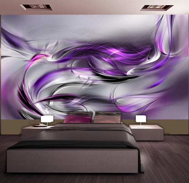 Abstract Wallpaper Wall Mural  - Purple Swirls - XXL