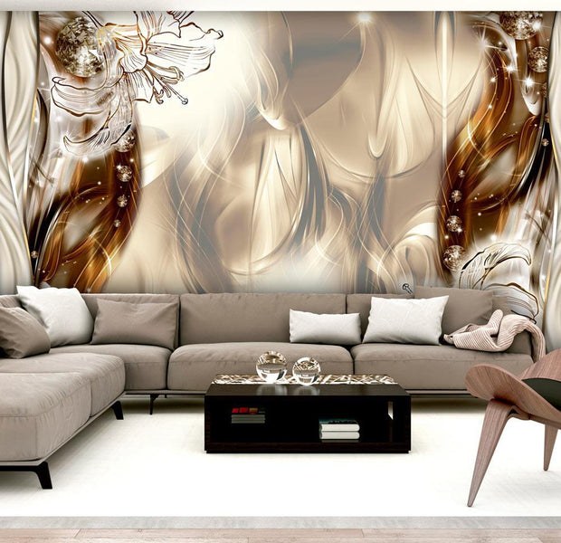 Floral Wallpaper Wall Mural - Sparkling Flowers - XXL