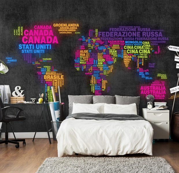 Wall mural - map, Italian - colors