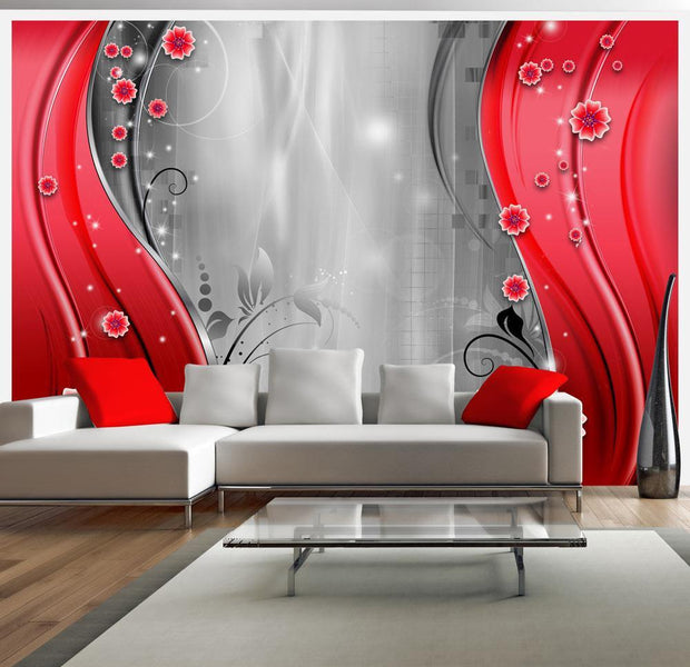Wall mural - Behind the curtain of red