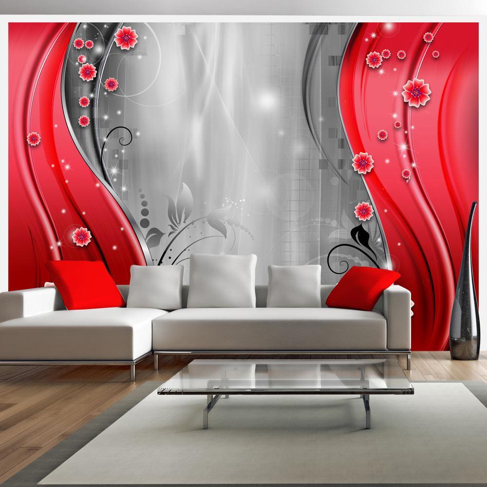 Wall mural - Behind the curtain of red