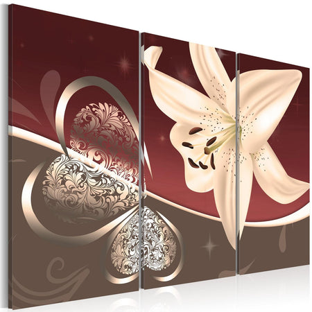 Canvas Print - Abstraction with lily - triptych