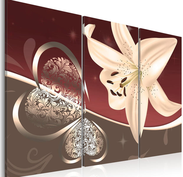 Canvas Print - Abstraction with lily - triptych