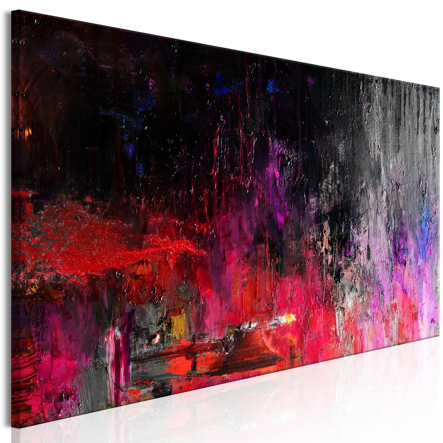 Abstract Canvas Wall Art - Hot Night In August - Stretched & Framed Canvas Ready To Hang Art-Tiptophomedecor