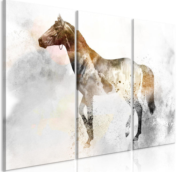 Abstract Canvas Wall Art - Beautiful Strong Horse - Stretched & Framed Ready To Hang Art-Tiptophomedecor
