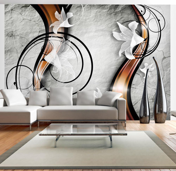 Wall mural - Lily on a stone