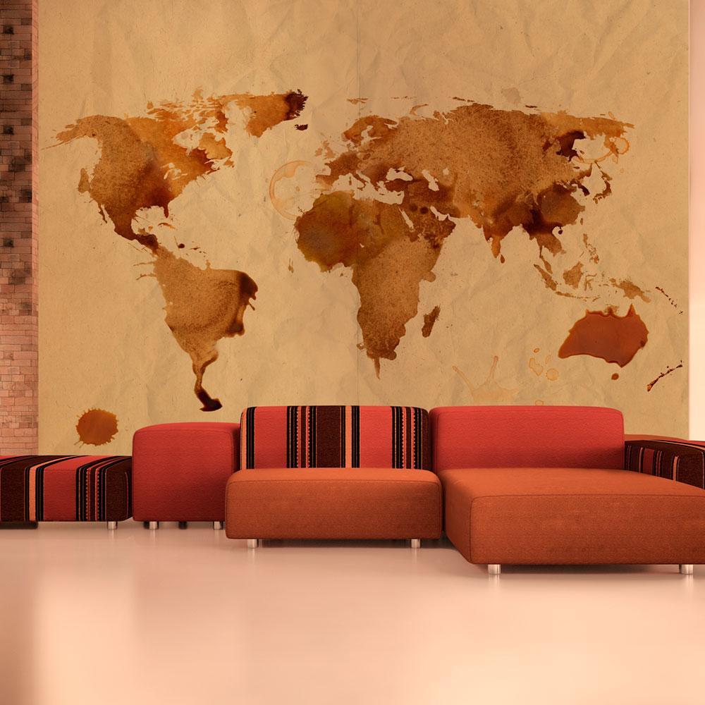 Wall mural - Tea map of the World