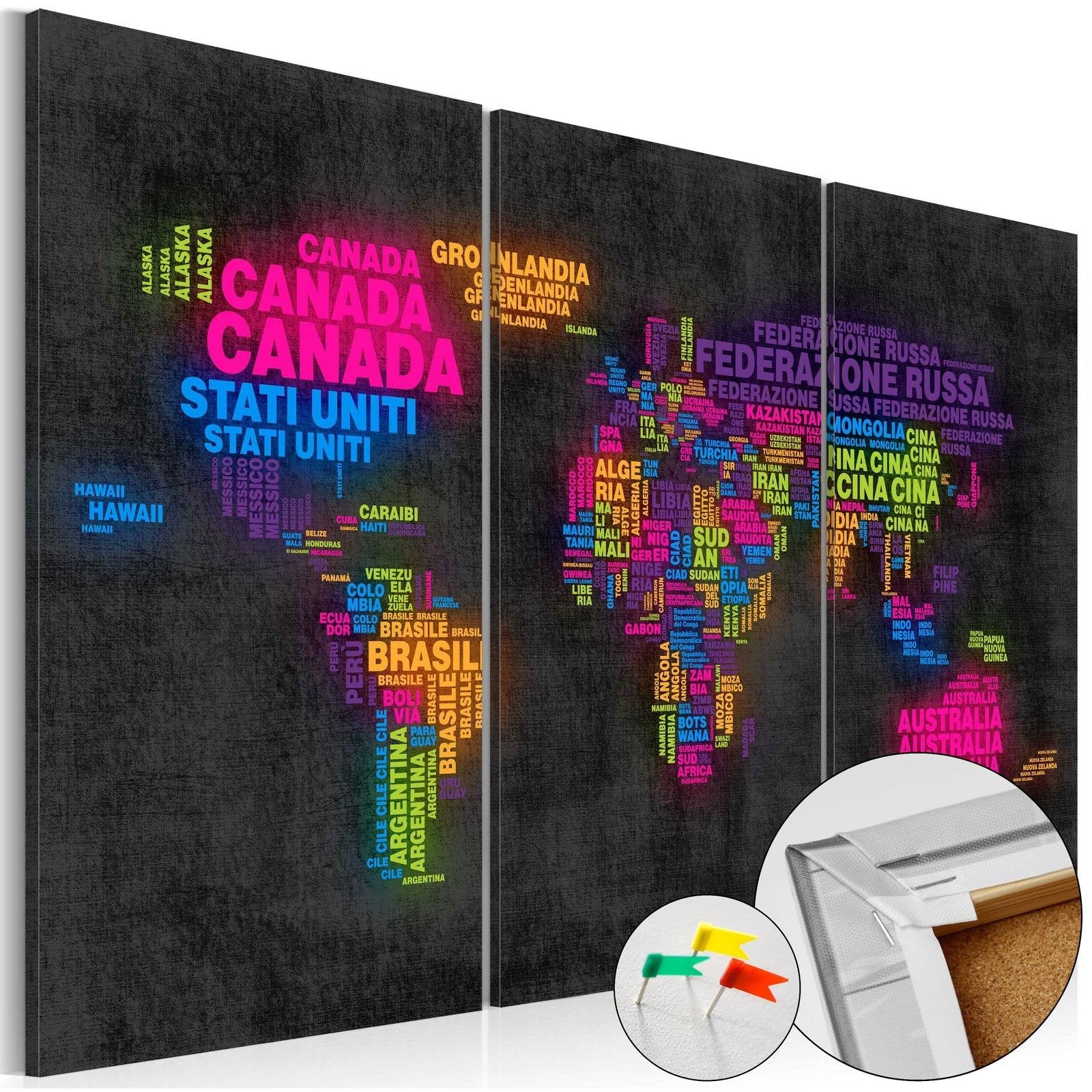 Decorative Pinboard - Mappa del Mondo [Cork Map]-TipTopHomeDecor