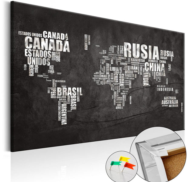 Decorative Pinboard - Spanish Geography [Cork Map - Spanish Text]-TipTopHomeDecor