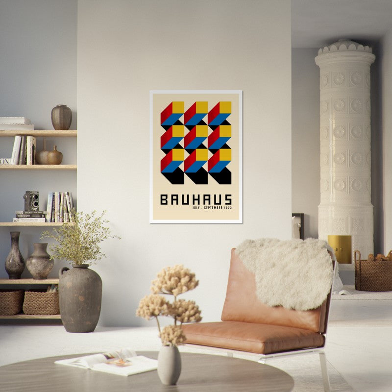 Bauhaus Style Geometric Abstract Poster