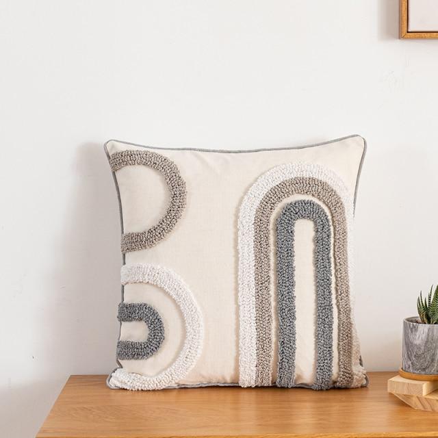 Abstract Grey Beige Neutral Bohemian Cushion Covers-TipTopHomeDecor