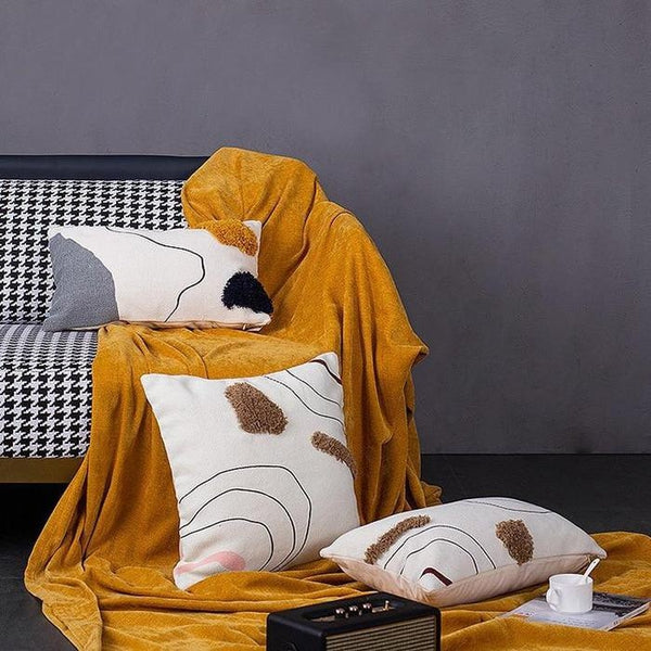 Abstract Lines Embroidered Cushion Covers-TipTopHomeDecor