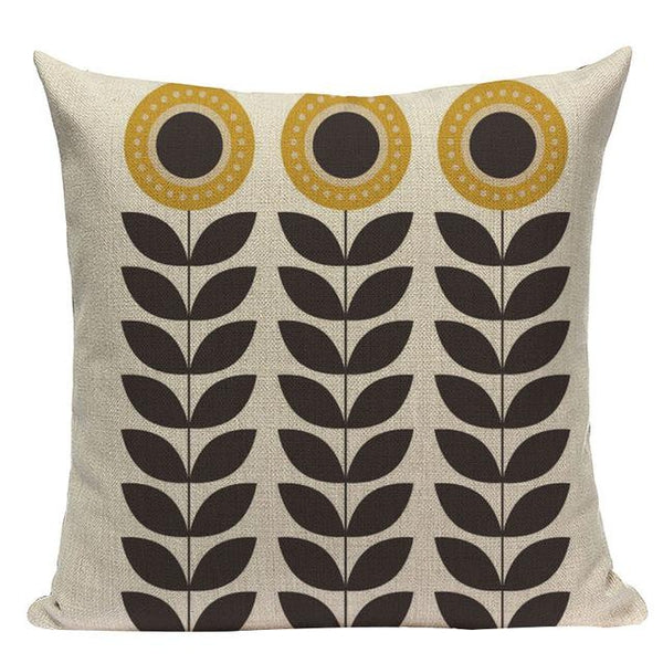 Abstract Nordic Geometric Flowers Cushion Covers-TipTopHomeDecor
