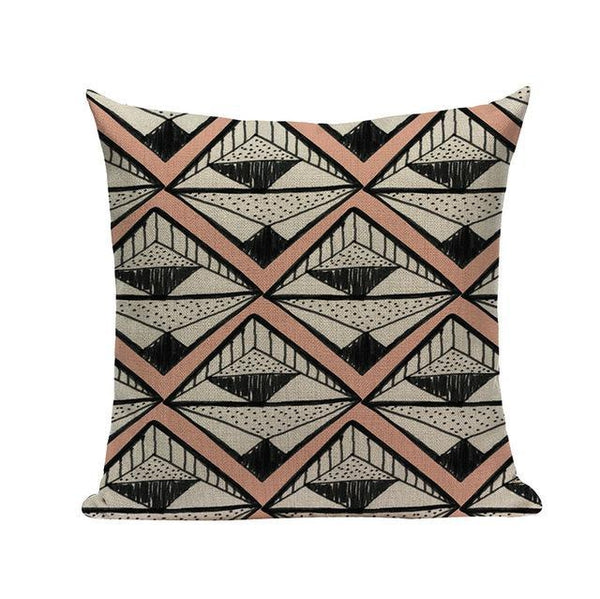 Abstract Pattern Symmetrical Fuchsia Figures Cushion Covers-Tiptophomedecor-Interior-Design-Home-Decor