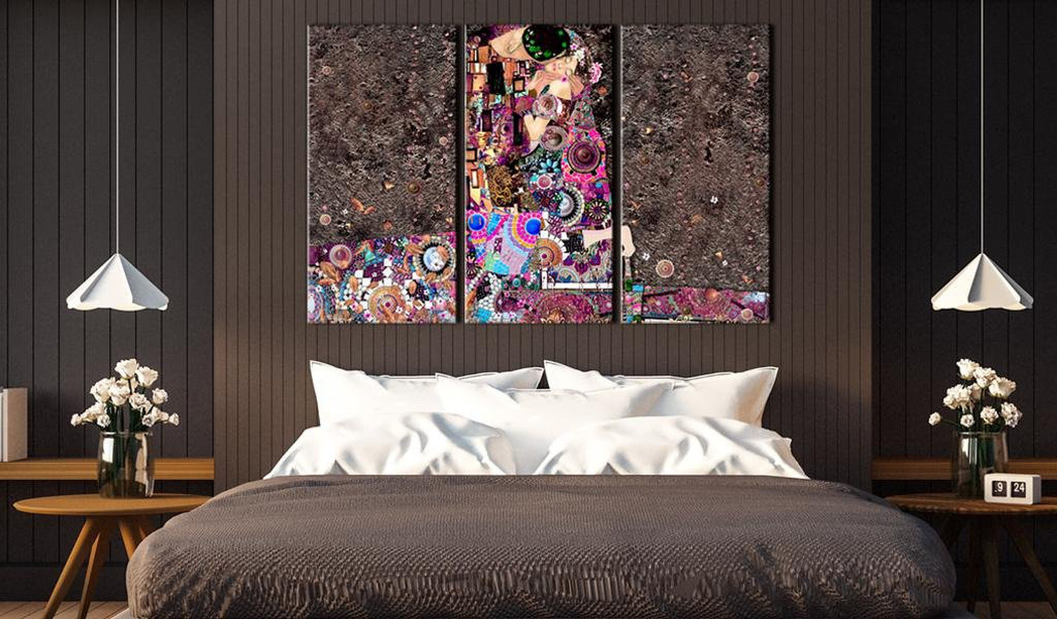 Abstract Stretched Canvas Art - Amorous Jigsaw-Tiptophomedecor