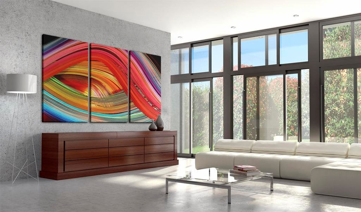 Abstract Stretched Canvas Art - An Abstract Rainbow-Tiptophomedecor