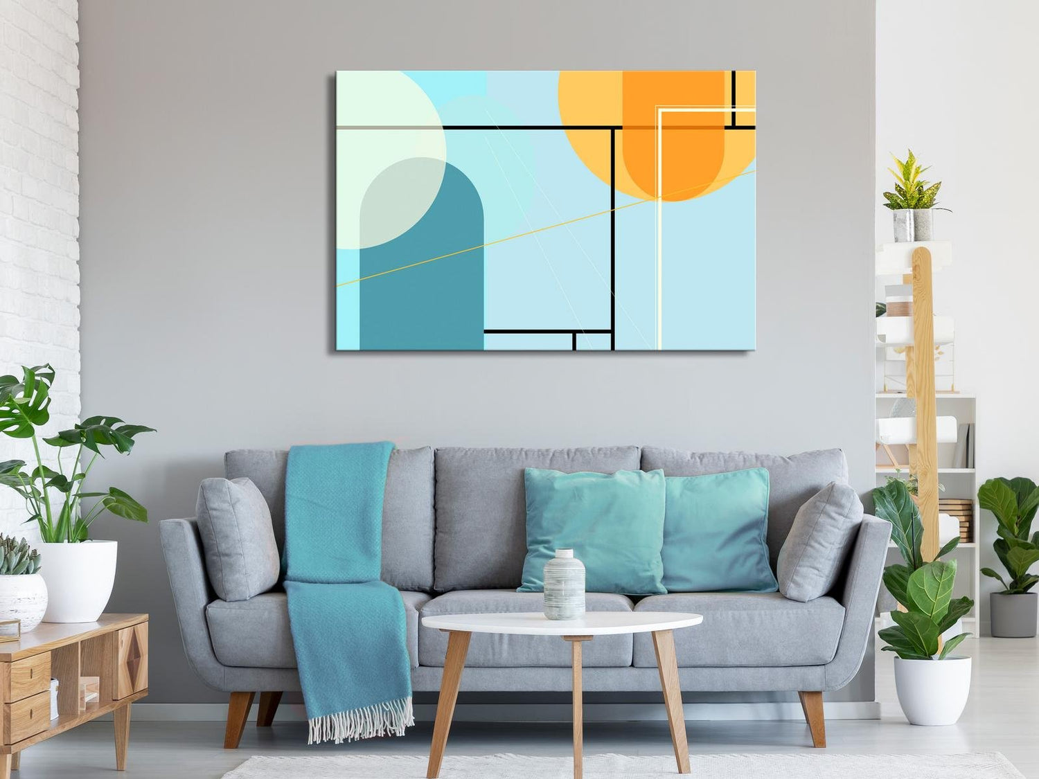 Abstract Stretched Canvas Art - Arranged Ocean Wide-Tiptophomedecor