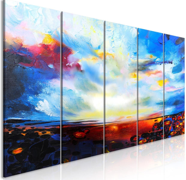 Abstract Stretched Canvas Art - Colourful Sky Narrow-Tiptophomedecor