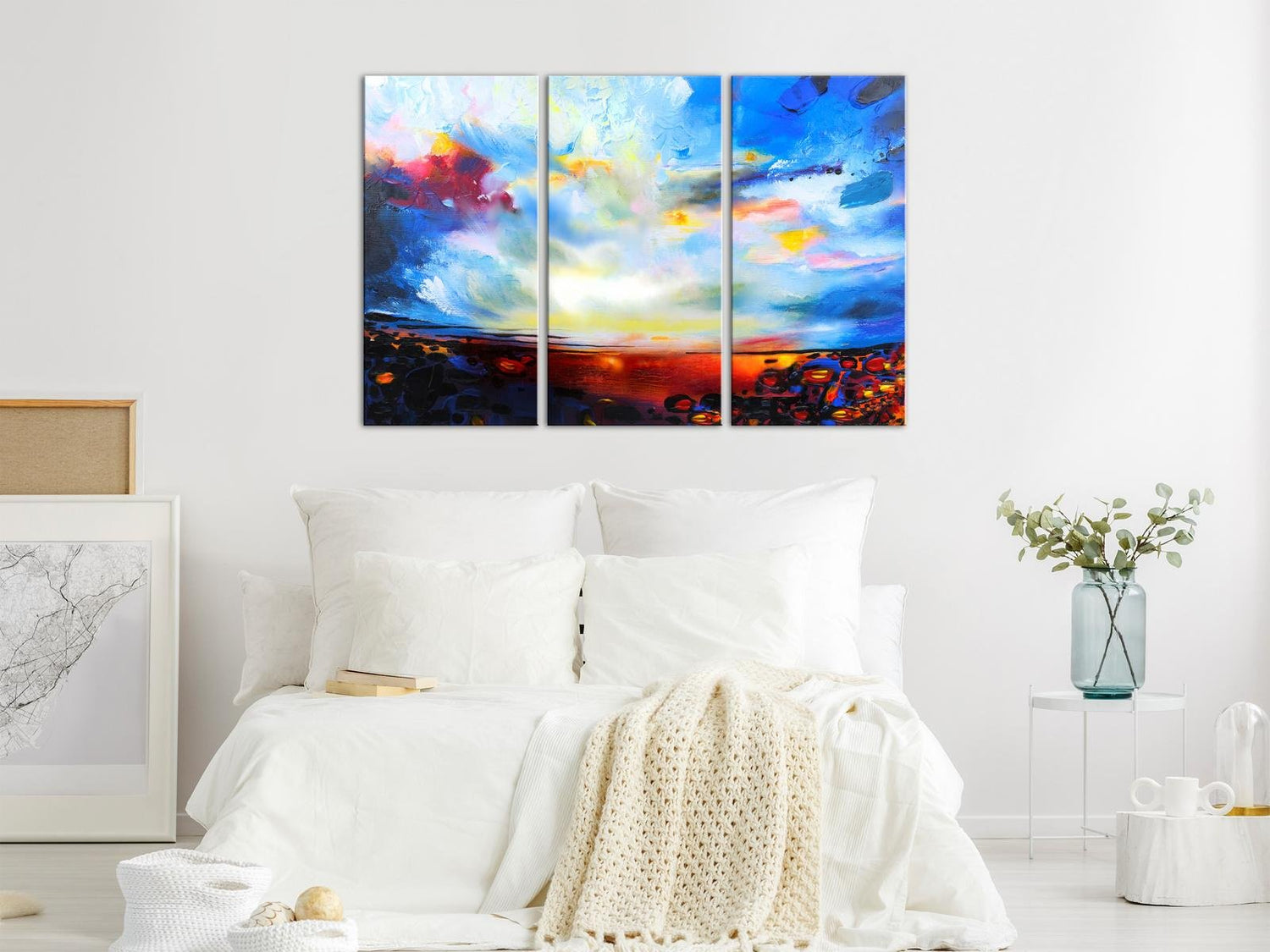Abstract Stretched Canvas Art - Colourful Sky-Tiptophomedecor