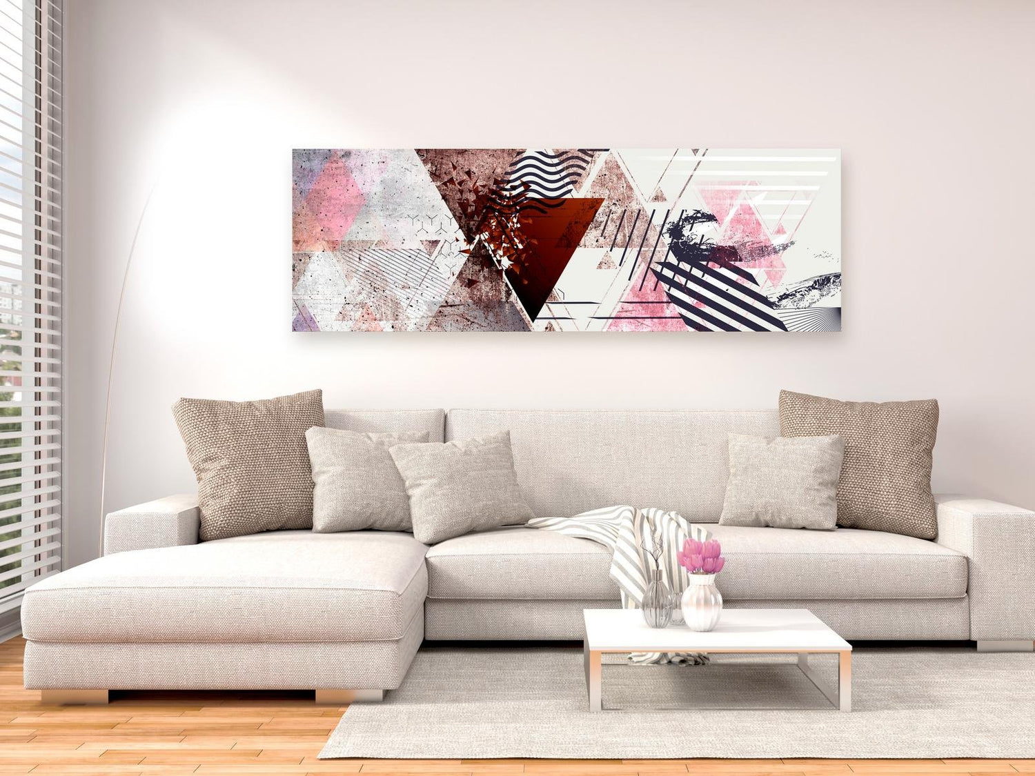 Abstract Stretched Canvas Art - Geometric Background Narrow-Tiptophomedecor
