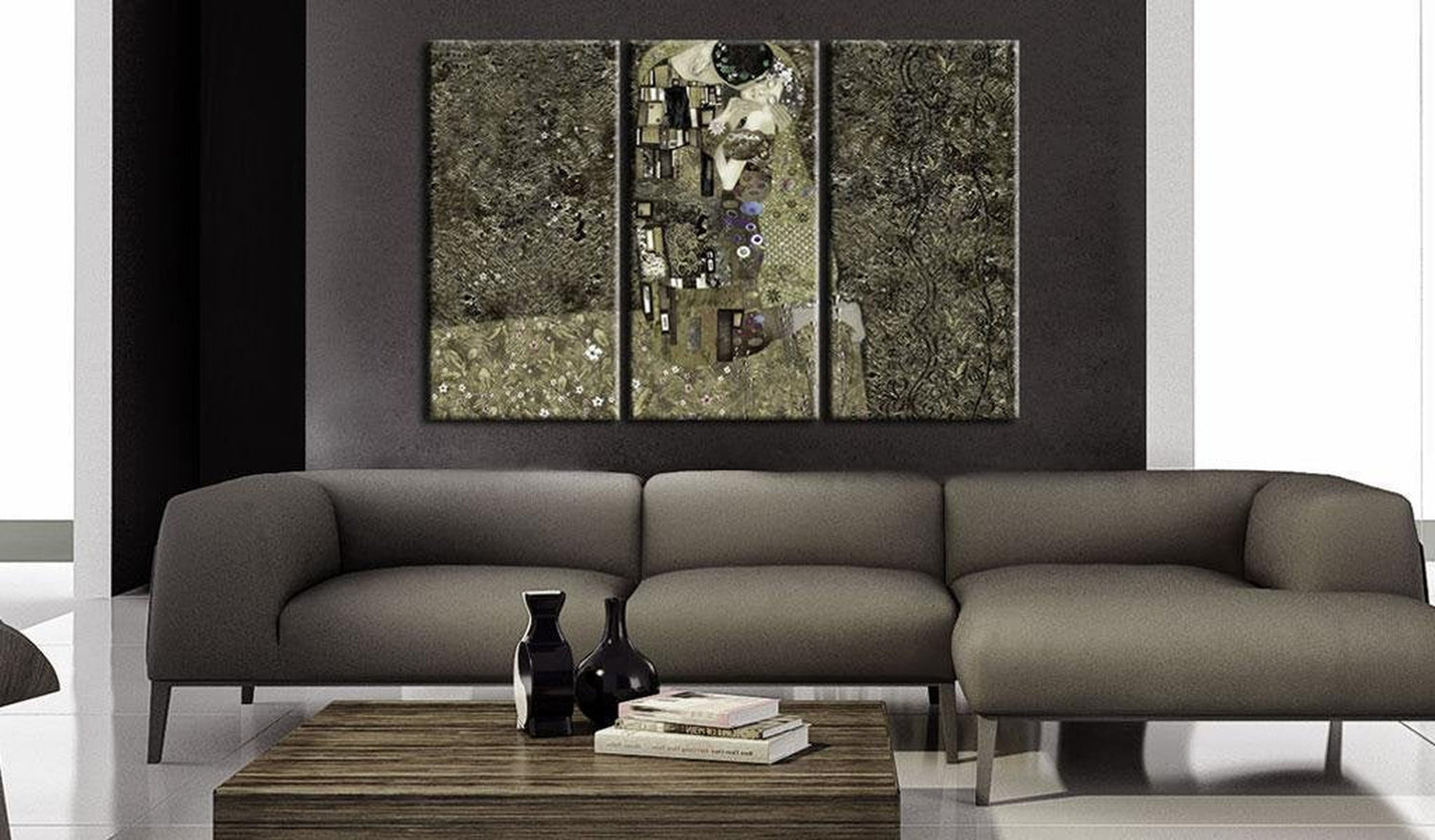 Abstract Stretched Canvas Art - Klimt Inspiration - Love-Tiptophomedecor