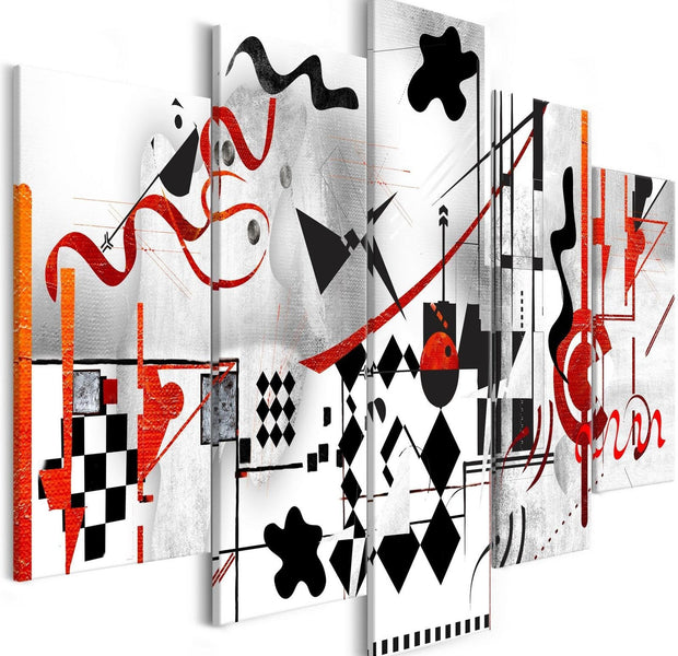 Abstract Stretched Canvas Art - Maze 5 Piece-Tiptophomedecor