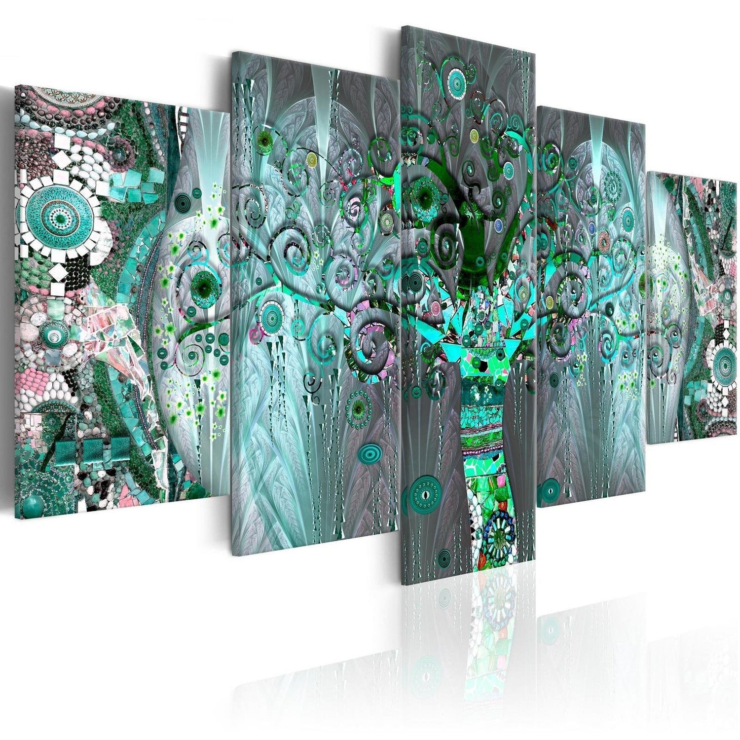 Abstract Stretched Canvas Art - Mosaic Tree-Tiptophomedecor