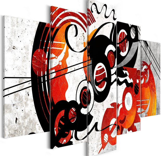 Abstract Stretched Canvas Art - Music Creations 5 Piece-Tiptophomedecor