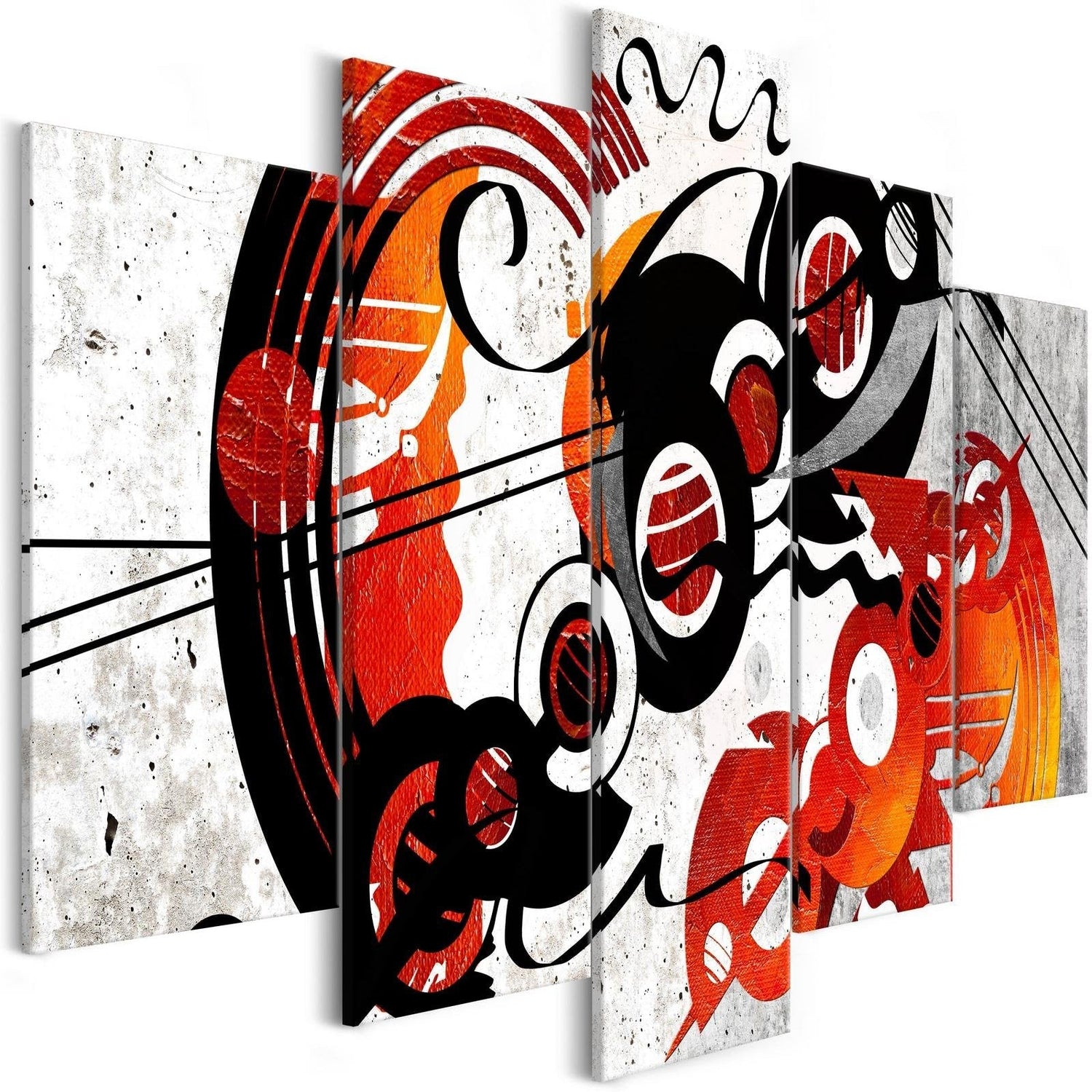 Abstract Stretched Canvas Art - Music Creations 5 Piece-Tiptophomedecor