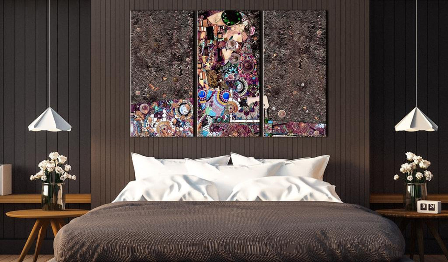 Abstract Stretched Canvas Art - Patches Of Love-Tiptophomedecor