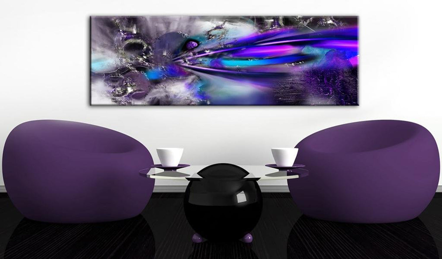 Abstract Stretched Canvas Art - Purple Comet-Tiptophomedecor