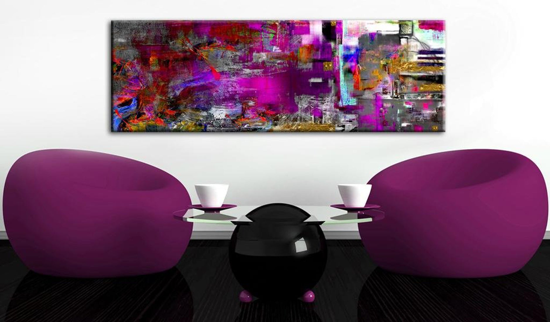 Abstract Stretched Canvas Art - Purple Orangery-Tiptophomedecor