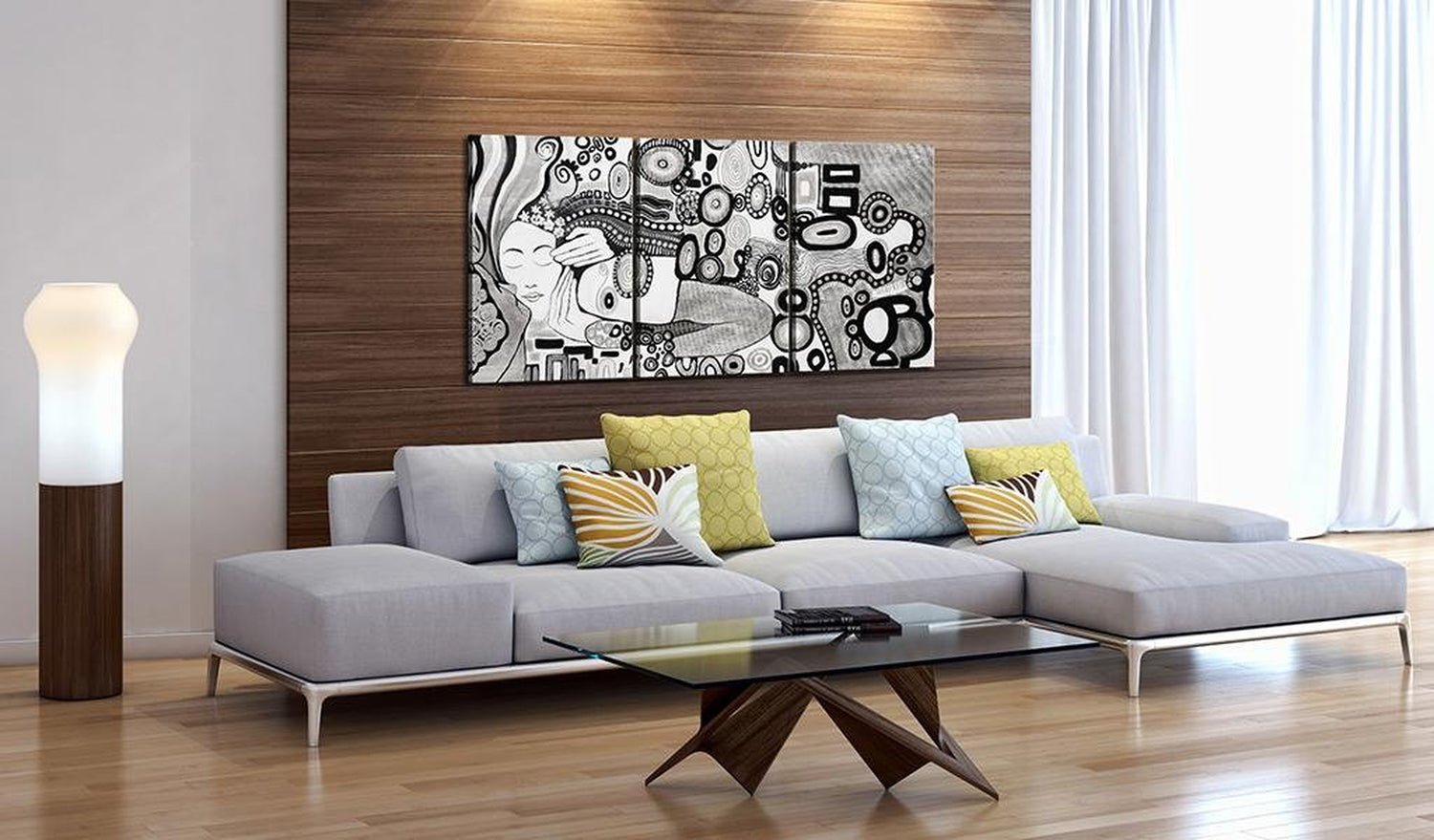 Abstract Stretched Canvas Art - Silver Kiss-Tiptophomedecor