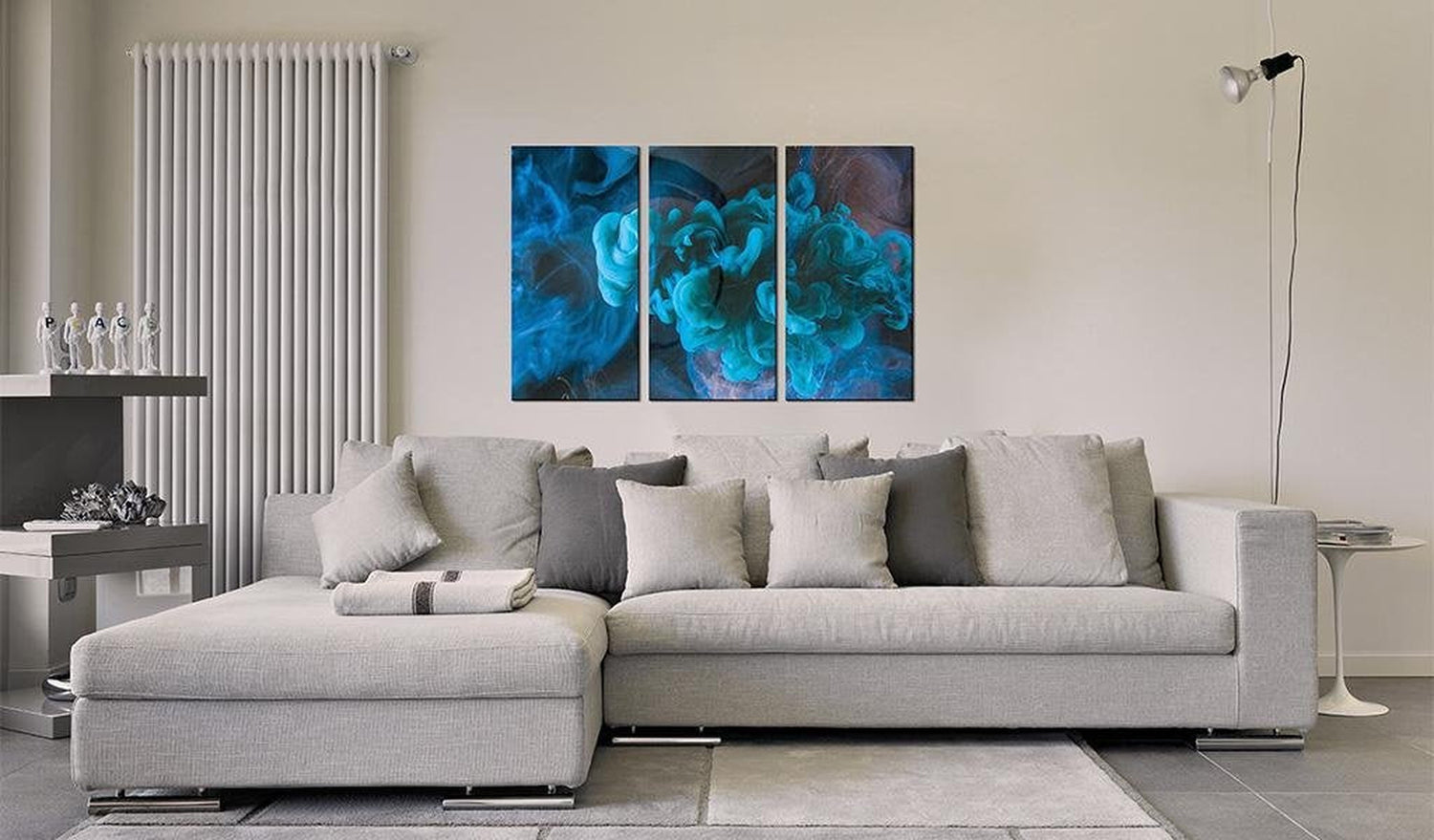 Abstract Stretched Canvas Art - The Great Blueness-Tiptophomedecor