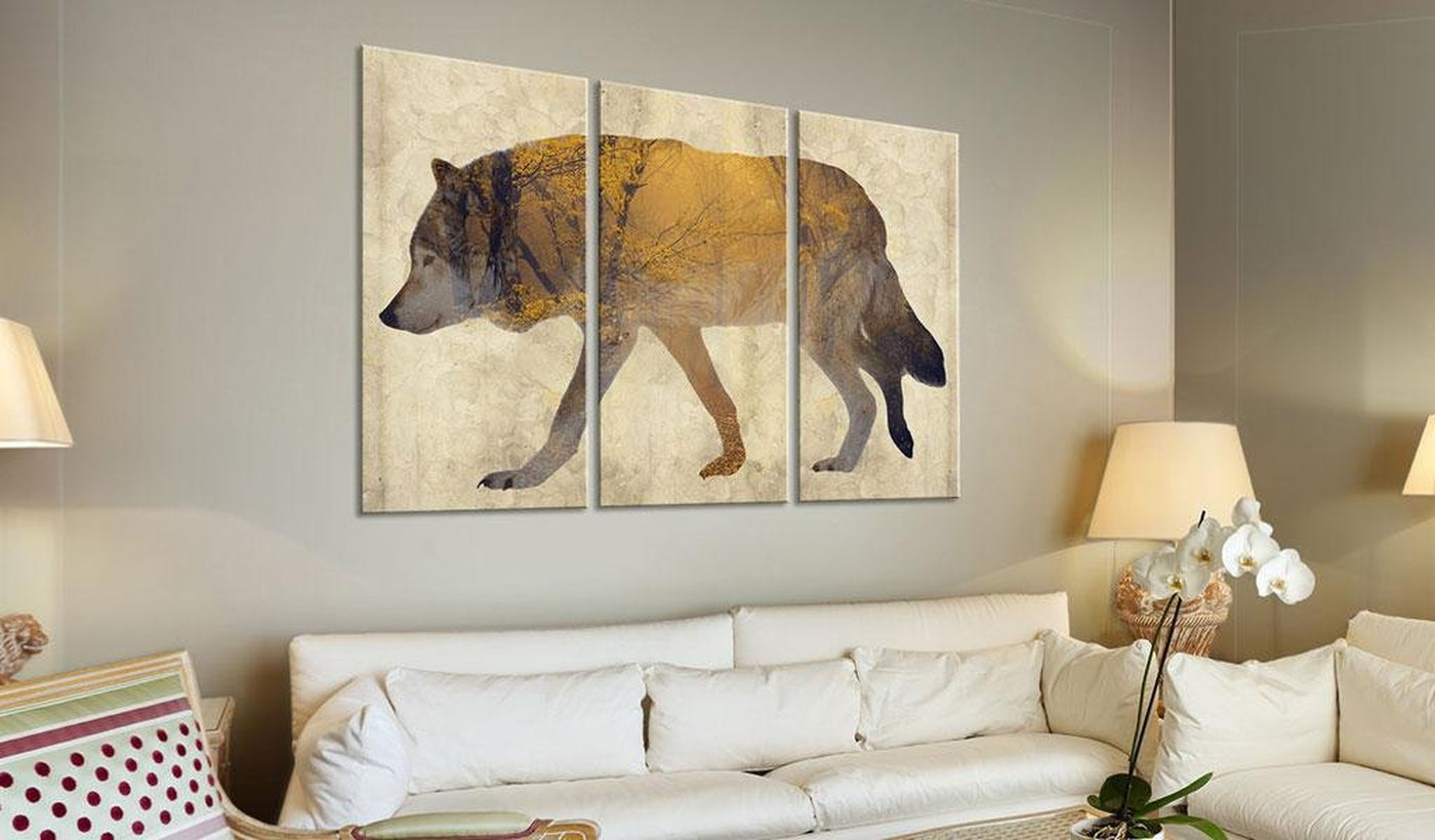 Abstract Stretched Canvas Art - The Wandering Wolf-Tiptophomedecor