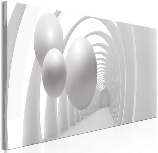 Abstract Stretched Canvas Art - White Tunnel Narrow-Tiptophomedecor
